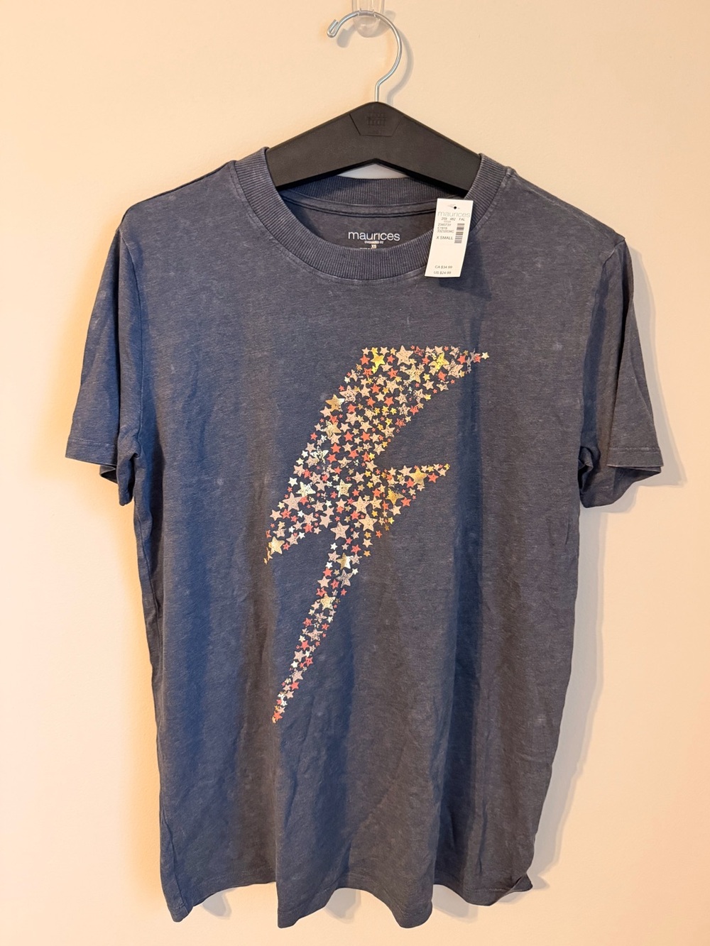 Maurices Navy Star Lightning Bolt Tee